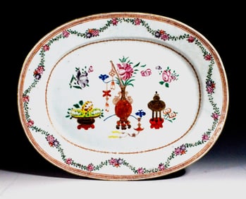Chinese Export Porcelain Famille Rose Dish, Circa 1765-75.