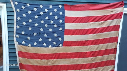 American Flag 38 to 49 Star RARE FAT stars folky 7 x 10'