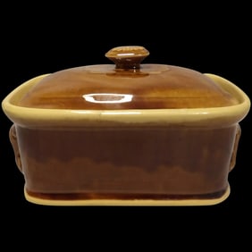 T. C. Greem Stoneware England Casserole Dish with Lid made for Elizabeth David made for Elizabeth