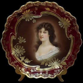 Antique Royal Vienna Porcelain Cabinet Portrait Plate Amicitia
