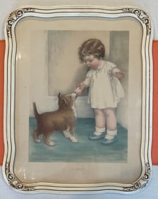 1930's FRAMED BESSIE PEASE GUTMANN PRINT, THE REWARD