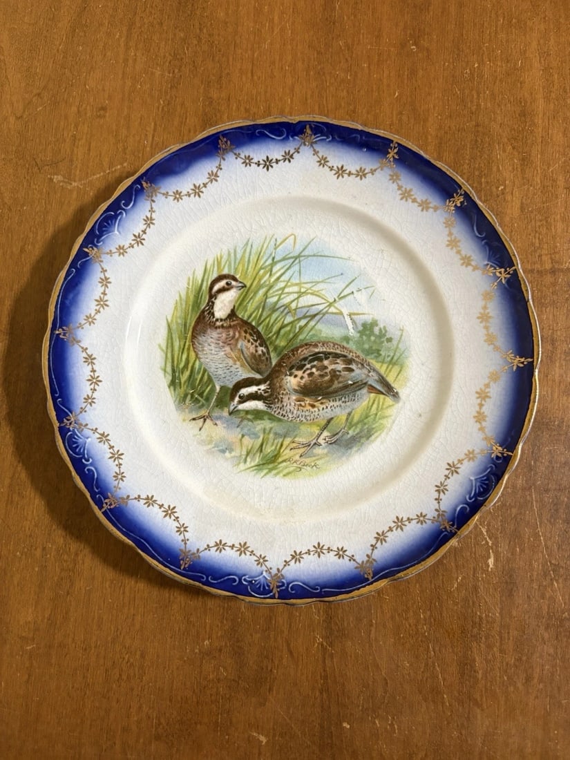 Flow Blue Game Bird Plate (1 of 2)