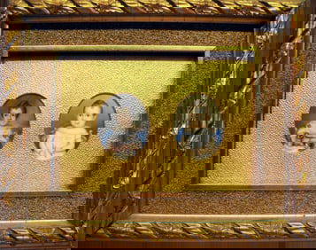 Charming Double Portrait Miniatures of Children, The Morgan Children, Circa 1840.