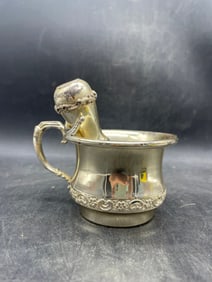 Antique F.B. Rogers Silver Co. Silverplated Shaving Mug with Brush