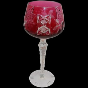 Bohemian Cut to Clear Cranberry Wine Hock