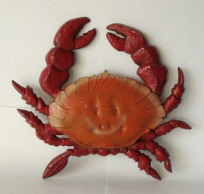 Vintage cast metal Chesapeake Bay crab decoration.