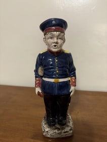 Majolica Figural Bottle