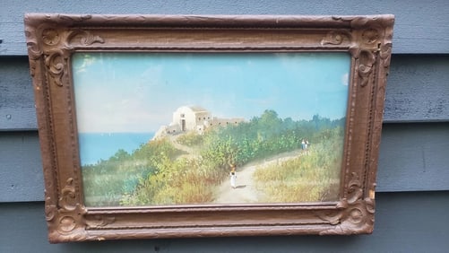 Antonio Coppola Oil painting on board 1920 Beautiful (b. 1839