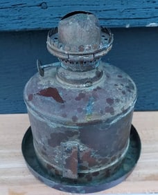 Antique ships light oil brass Nautical Font rare e miller burner