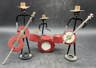 Black Americana Wire Figures Jazz Band 3 piece