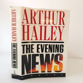 Signed 1st Edition The Evening News Arthur Hailey 1990 Hard Cover Dust Jacket