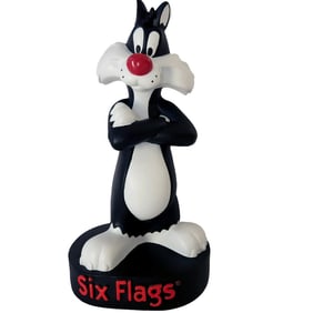 Vintage Six Flags SYLVESTER CAT Coin Bank Looney Tunes 1997