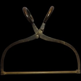 Vintage Brass Decorative Ice Block Tongs Towel Bar