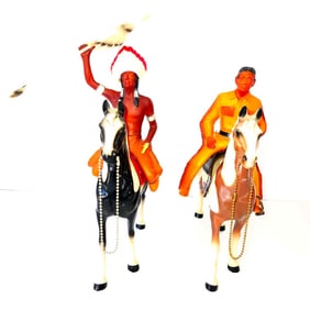 Hartland Hard Plastic Action Figures: Tonto, Scout, Chief Thunderbird, Northwind with accessories