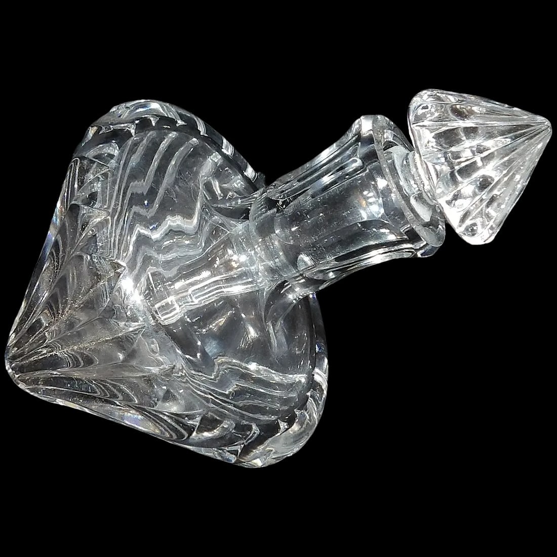 Stuart Cut Crystal Linear Pattern Side Rest Perfume Bottle (1 of 9)