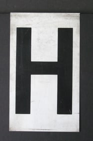 Antique tin movie marque letter “H”