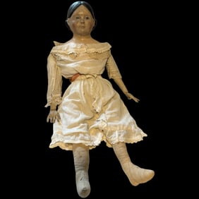 Antique Papier Mache Greiner LARGE original Doll Wonderful 32" Tall