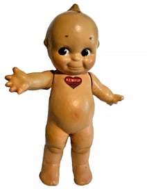 Kewpie Rose O'Neill wings & sticker Composition Antique 11" Beautiful