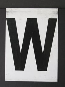 Antique tin movie marque letter “W”