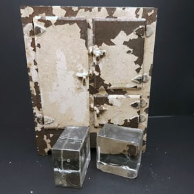 Arcade Dollhouse Cast Iron Ice Box / Refrigerator Circa 1920