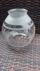 solar oil lamp shade glass hand turned hanging