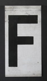 Antique tin movie marque letter “F”