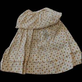 Antique 1900s doll dress polk dot layered cotton