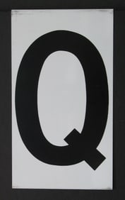 Antique tin movie marque letter “Q”