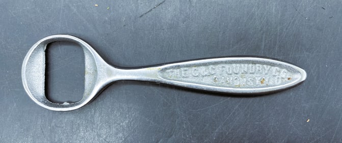 Vintage Bottle Opener The G & C Foundry Sandusky Ohio Light Gray Iron Castings