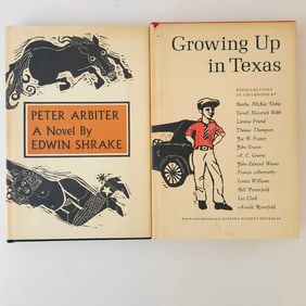 Two books published by The Encino Press, Austin, Texas, featuring woodcut illustrations by Barbara