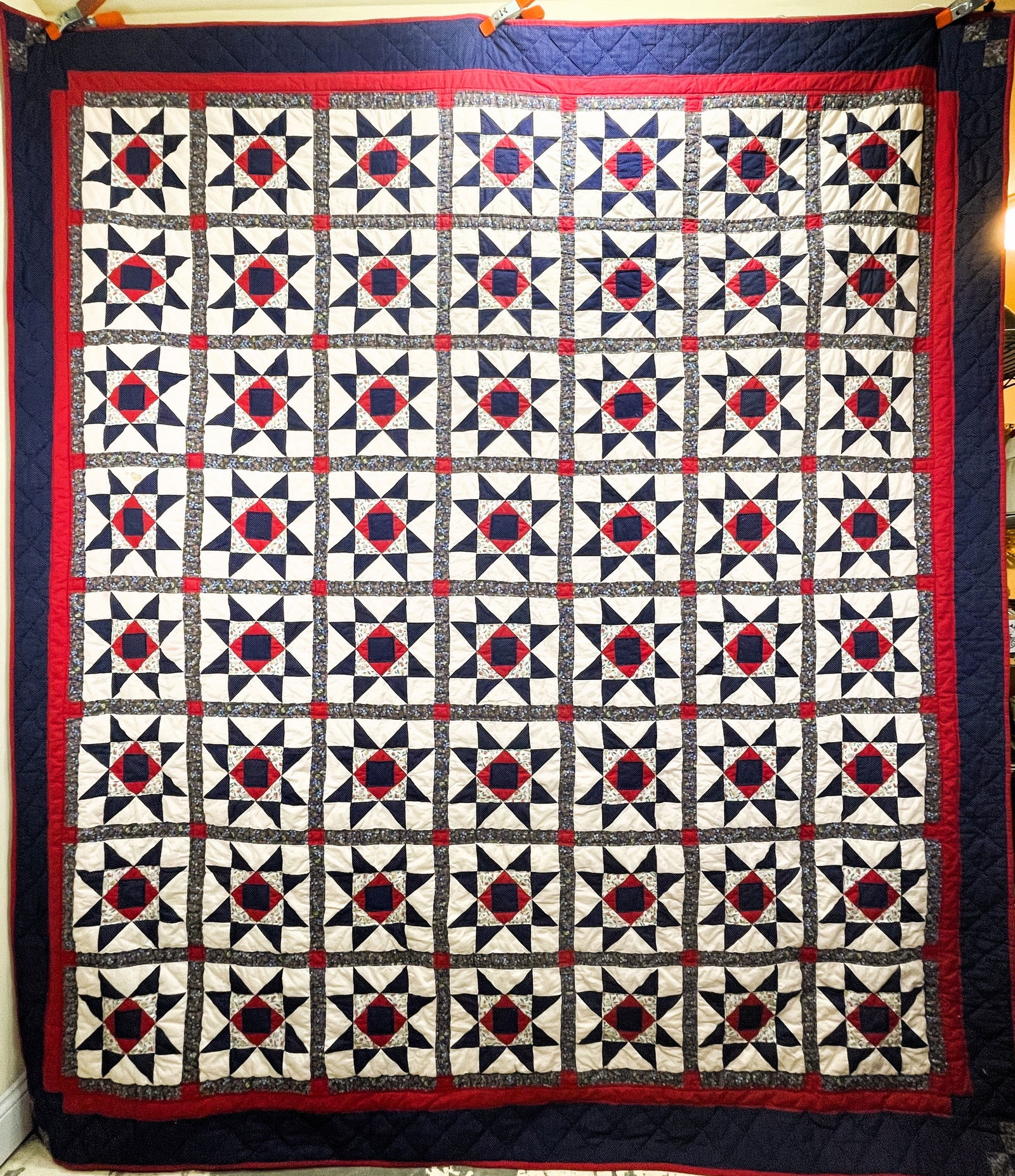 Summer Quilt w/ Multi Colors Stars 94" x 88" (1 of 8)