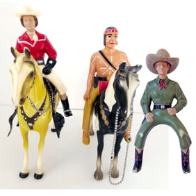 1950’s Hartland Hard Plastic Action Figures: Red Rider Cowgirl & Breyer Native America with