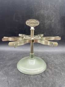 Vintage Standard 6 Rubber Stamp Metal Holder Rack Carousel Stand Desk Steampunk