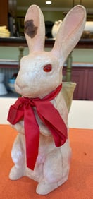 VINTAGE 1929 F. N. BURT PAPER MACHE PULP CANDY CONTAINER EASTER BUNNY RABBIT