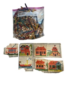 Antique Victorian Mosaic Tile Board Game Sam Gabriel & Sons Blocks Germany Toy