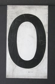 Antique tin movie marque letter “O”