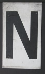 Antique tin movie marque letter “N”