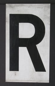 Antique tin movie marque letter “R”