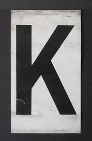 Antique tin movie marque letter “K”