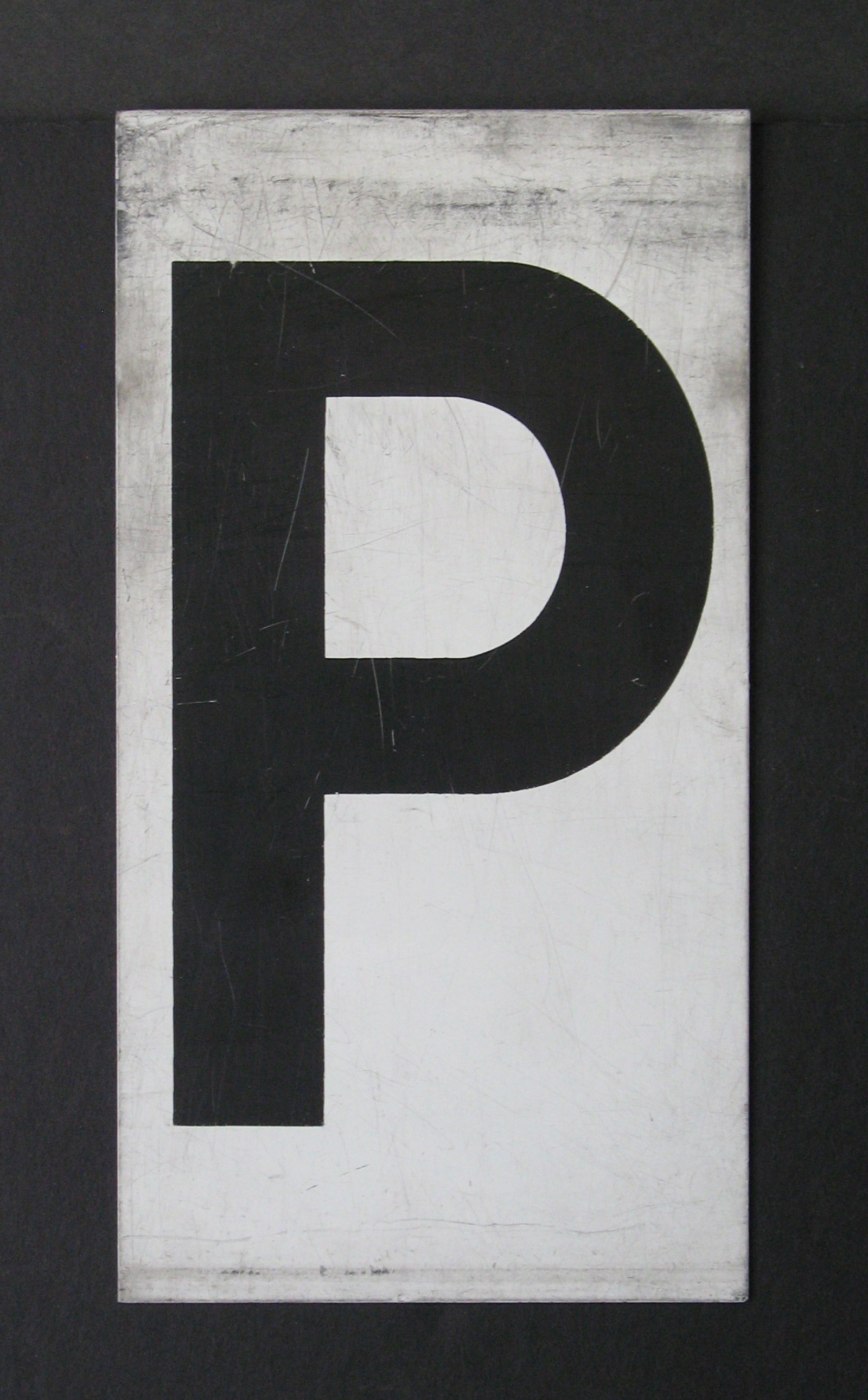 Antique tin movie marque letter “P”: Title: Antique tin movie marque letter “P” Date/Period: 1950's Dimension: 8 3/4” x 5” Additional Information: Nice antique tin movie marque letter “P” in original p