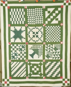 Unusual 1870's Sampler Quilt