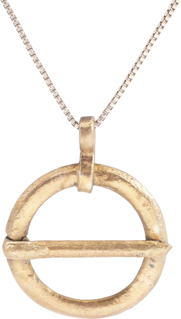 ANCIENT VIKING PROTECTIVE BROOCH NECKLACE: Worn in numbers on the surface of the jerkin, these small metal brooches provided a measure of protection against sword cuts and, in fact, were a form of armor. See current Public Television programmi