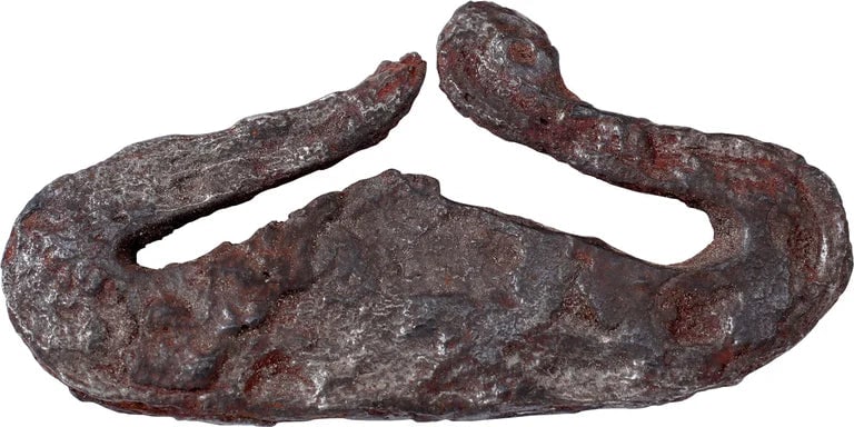VIKING FLINT STRIKER/FIRE STARTER, C.900-1100 AD: From a group found in the Baltic hinterland. These accords specifically with Typology of Fire Starters from the Viking Age Norway (http://sagy.vikingove.cz/wp-content/uploads/2016/01/Norwegian-fire-st