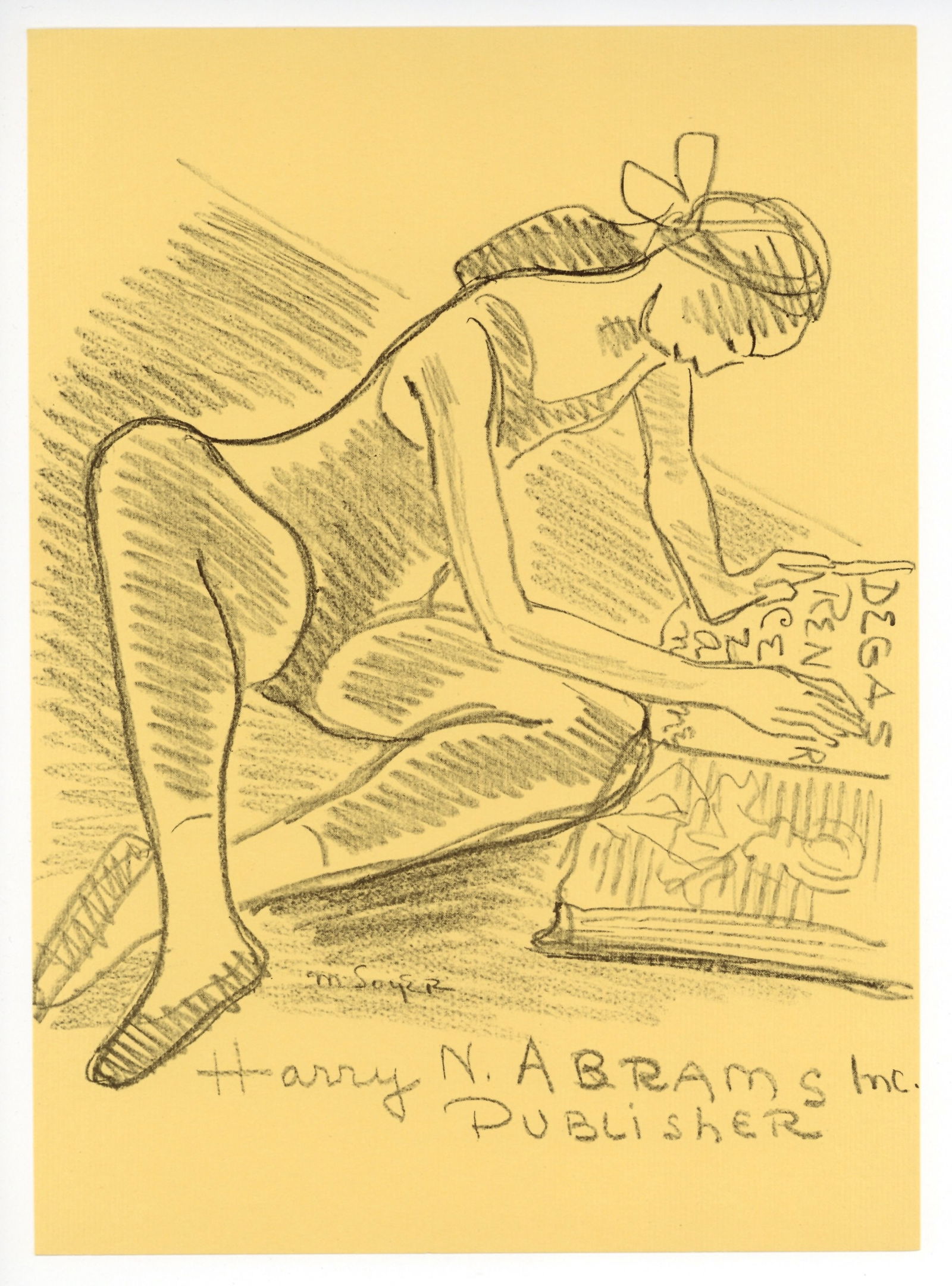 Moses Soyer original lithograph: Medium: original lithograph. This lithograph was printed in 1954 for the "Improvisations" portfolio, published by the Artists Equity Association of New York on the occasion of the 1954 Spring Fantasia