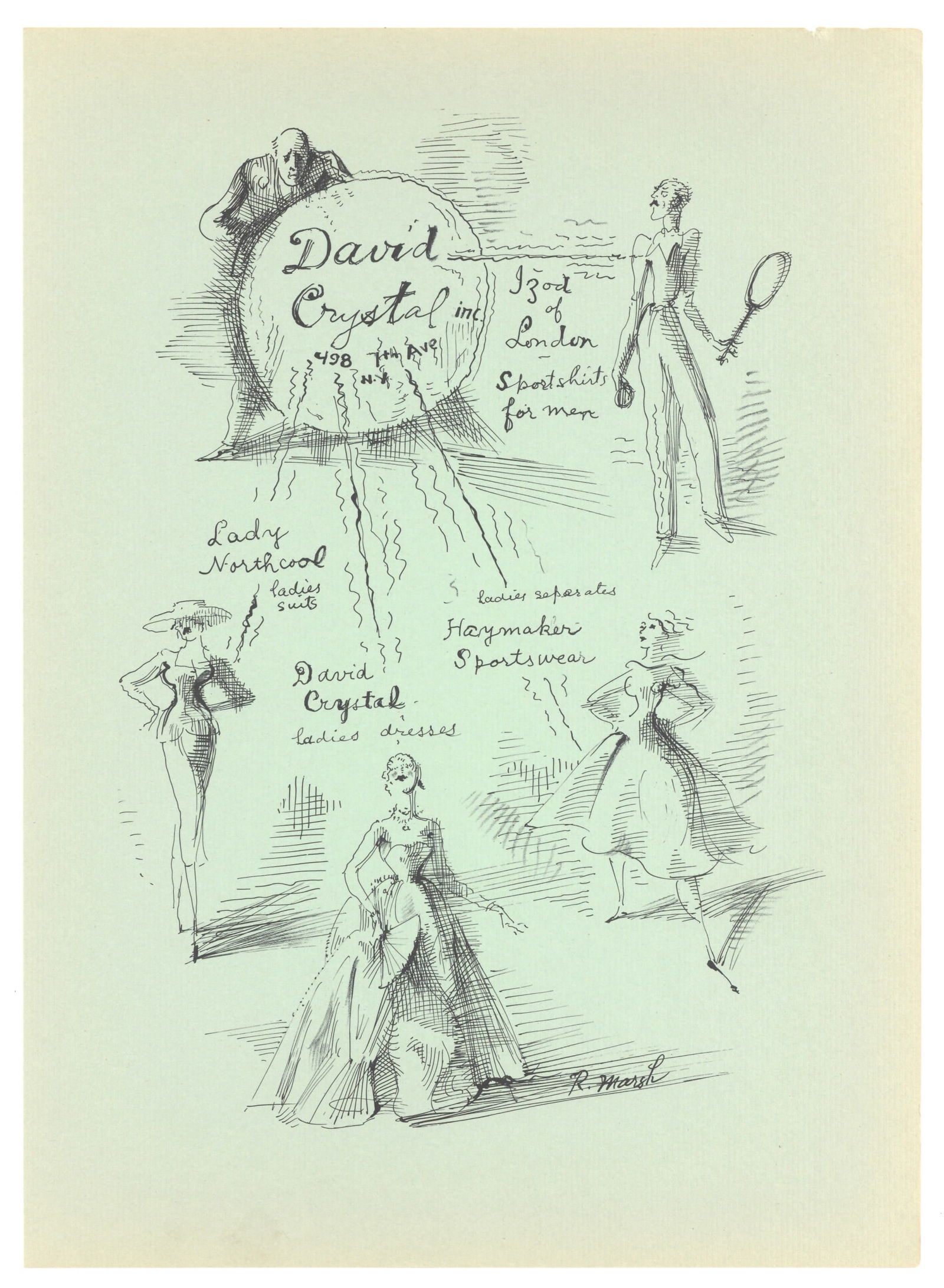 Reginald Marsh original lithograph: Medium: original lithograph. This lithograph was printed in 1953 for the "Improvisations" portfolio, published by the Artists Equity Association of New York on the occasion of the 1953 Spring Fantasia