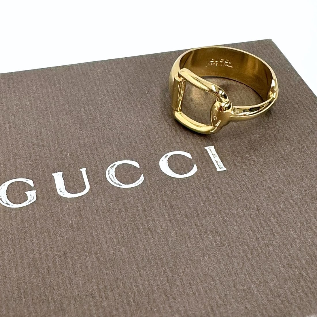 GUCCI Satin gold Horsebit scarf clip (1 of 6)