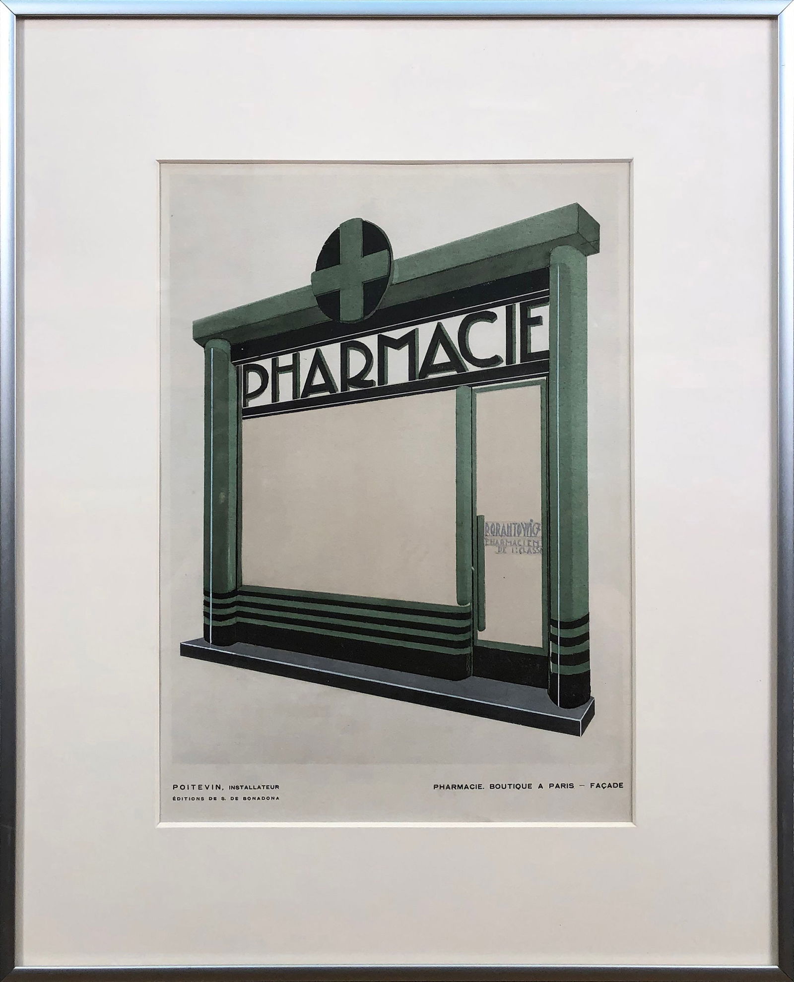 Henry Delacroix - Pharmacie - 1930 Pochoir 16.25" x 13" (1 of 4)