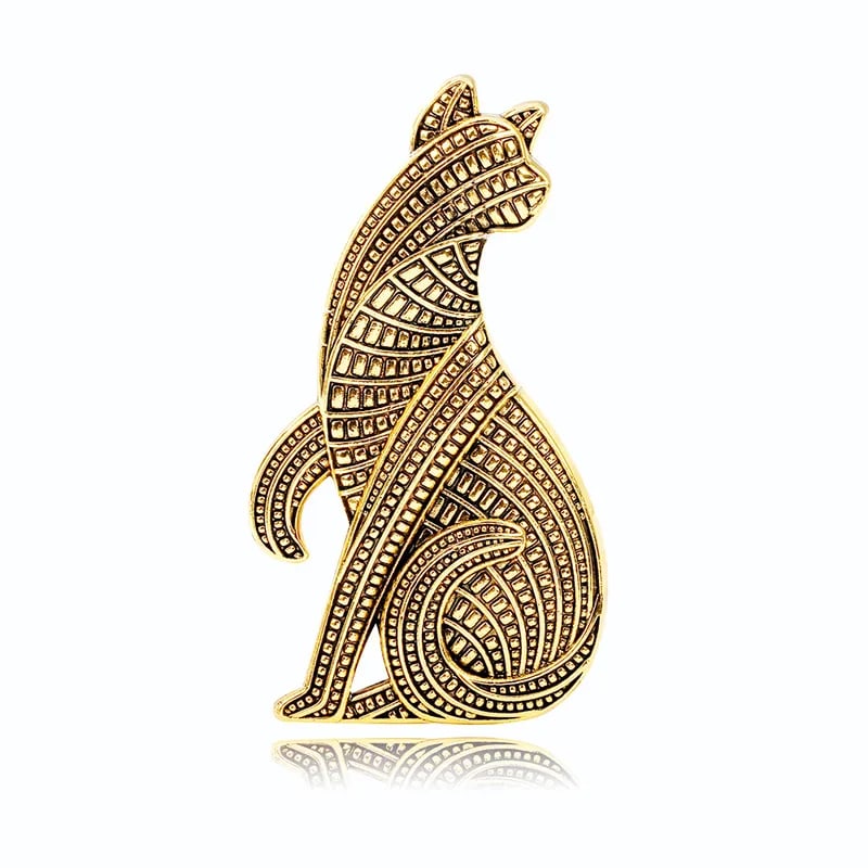 Vintage Rhinestone gold cat Brooch zircon stone (1 of 1)