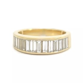 Baguette Diamond Channel-Set Band Ring 14K Yellow Gold, .95 CTW