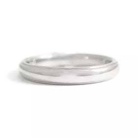 Men's Plain Beveled Edge Wedding Band Ring 14K White Gold, Size 8, 3.4 mm
